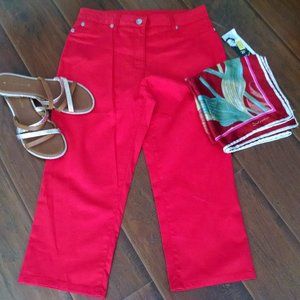 Peter Nygard Red Capri Pant Size 6 NWT